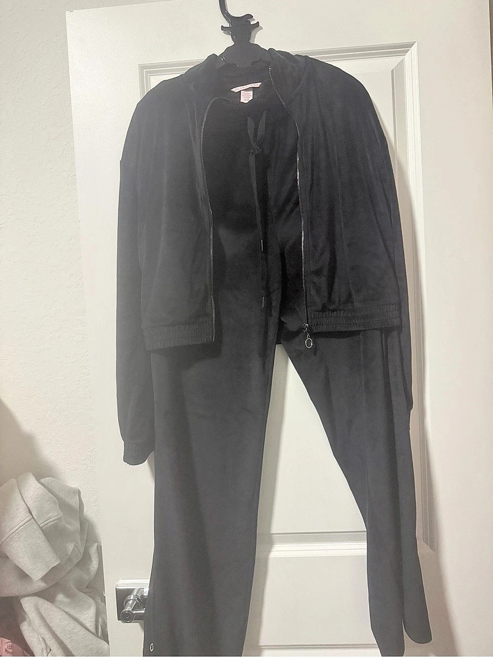 Victoria'Small Secret Black Track Jacket & Pants Set Size Small